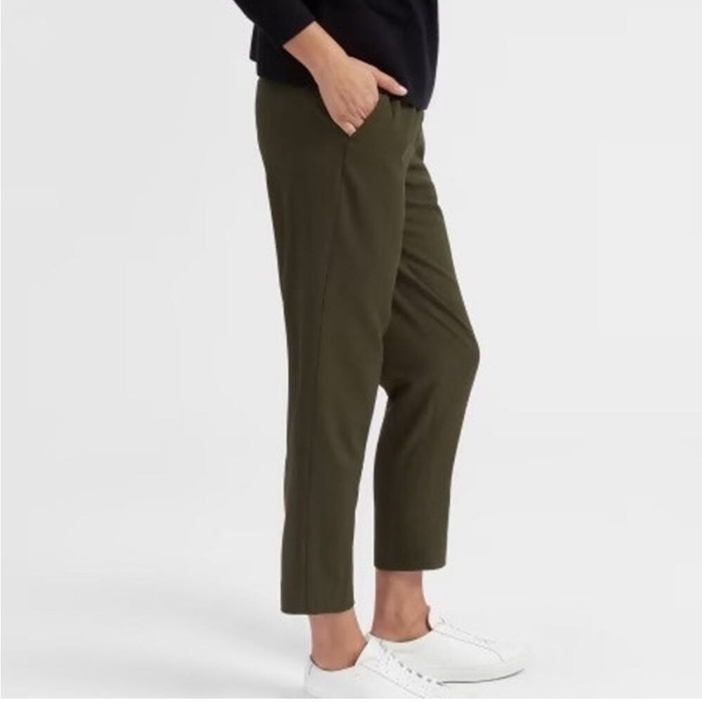 Everlane Olive Go Weave Easy Pant High Rise Tapered Leg Women’s 2 Italian Wool